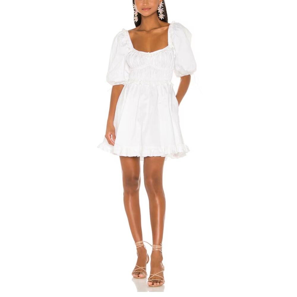 Revolve For Love And Lemons cotton Jackson Dress white prom preppy Y2K L A005388